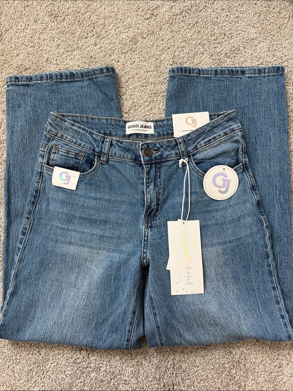GOGO Women's Blue Wide-Leg Jeans - Picture 8 of 11